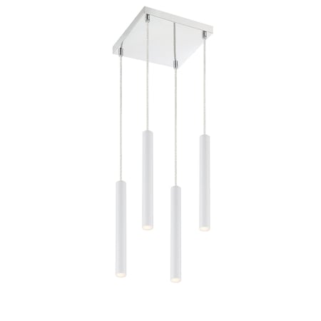Z-Lite Forest 4 Light Island/Billiard, Chrome & Matte White 917MP12-WH-LED-4SCH